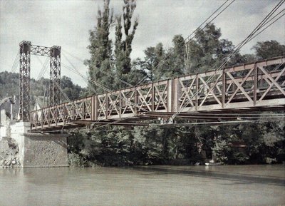 Die neue Brücke in Pommiers über die Aisne, Frankreich, 1917 von Fernand Cuville